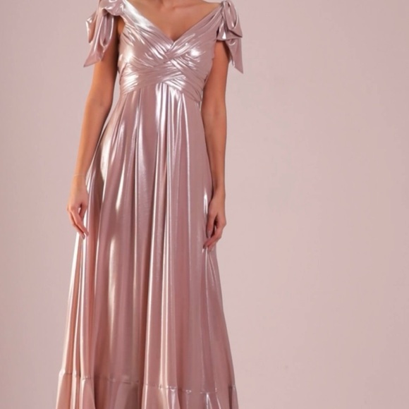 Draped Rose Dress NWT; Bridal; Occasion Gown - Picture 2 of 11